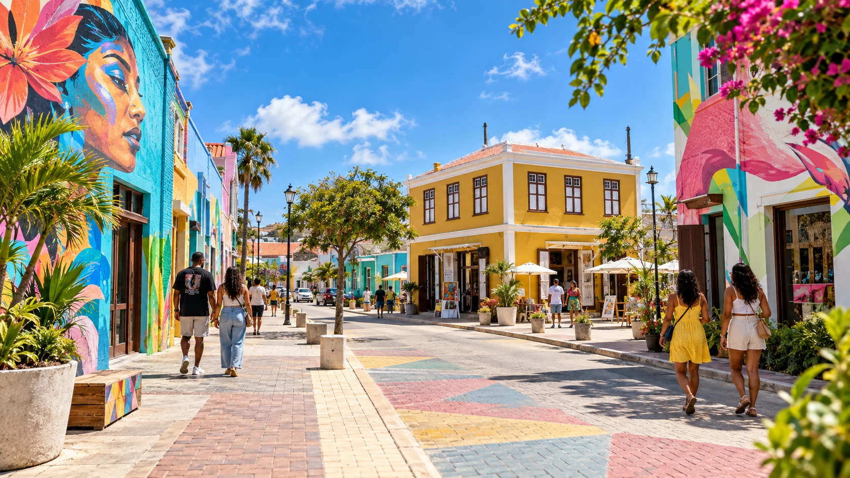 Colorful San Nicolas street-art district