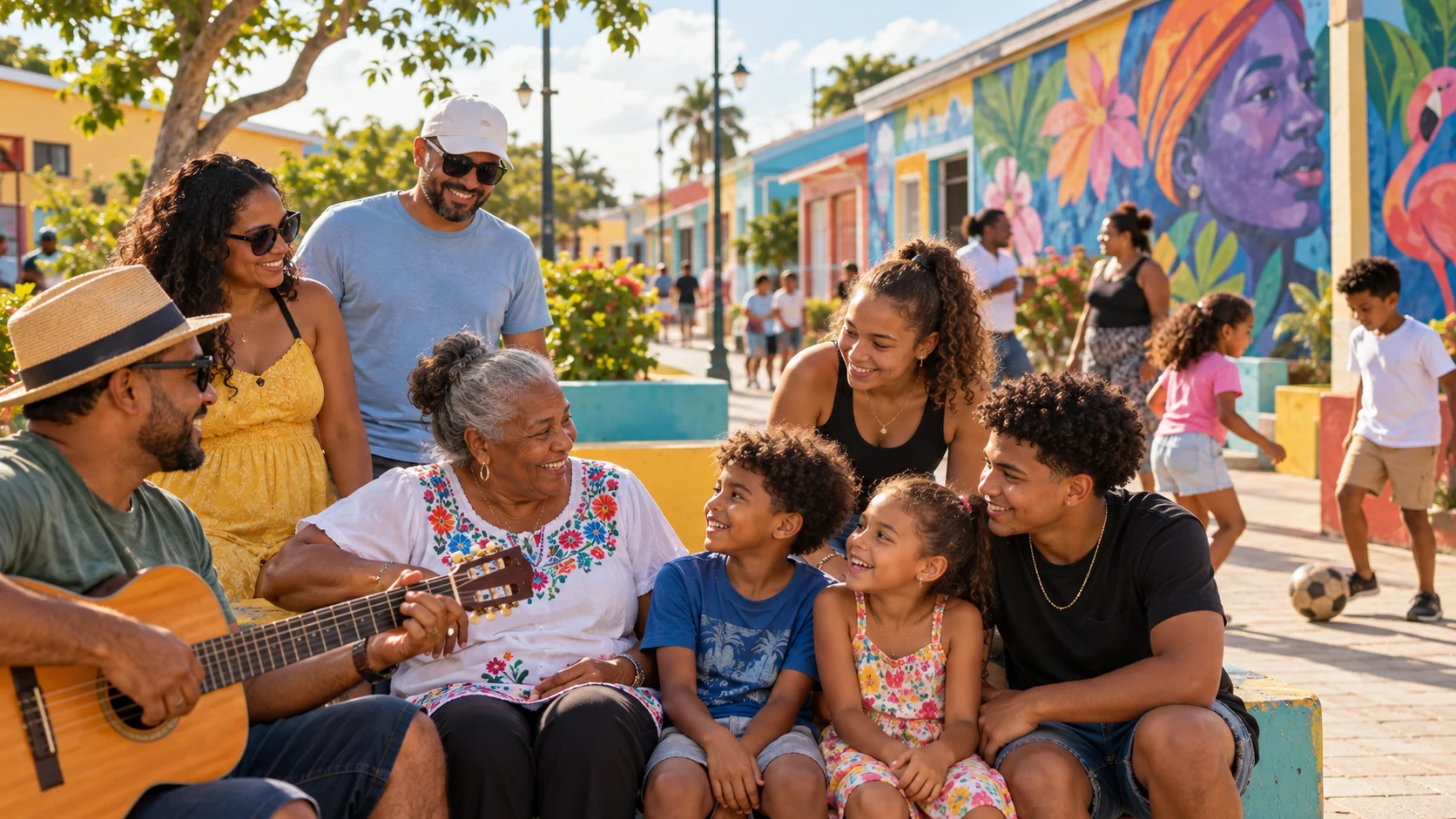 Multigenerational San Nicolas community gathering
